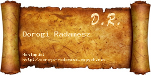 Dorogi Radamesz névjegykártya
